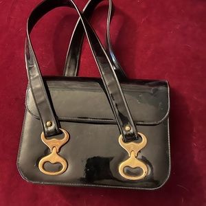 Susan Gail Vintage black patent leather purse/pocketbook/handbag